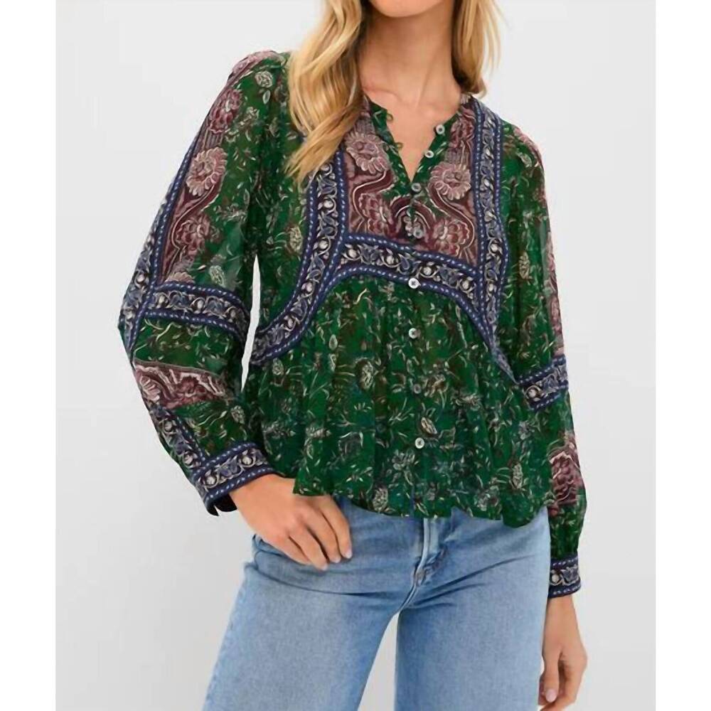 NEW SEA melba print top in green